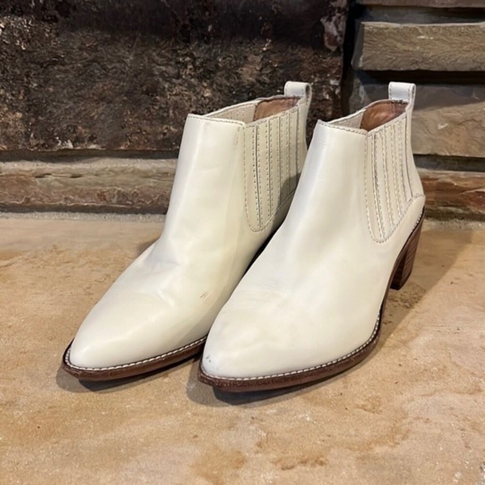 Madewell Bonham White Leather Bootie